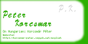peter korcsmar business card